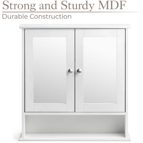 Clovelly White Double Mirrored Bathroom Cabinet