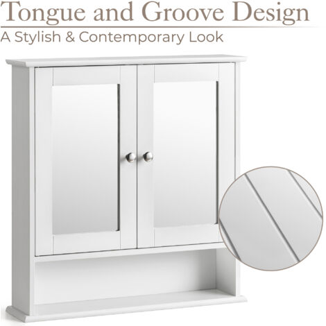 Clovelly White Double Mirrored Bathroom Cabinet