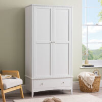 Ilsington White Double Wardrobe with Drawer