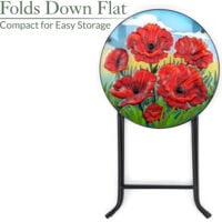 Glass Poppy Garden Table - Multi Coloured