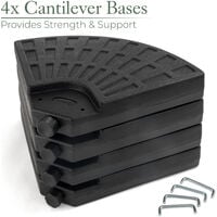 Cantilever Parasol Base Weights 66kg - Black