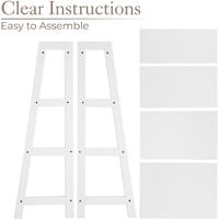White Bathroom Ladder Shelf - White