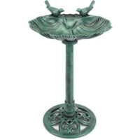 Clam Shell Bird Bath - Green
