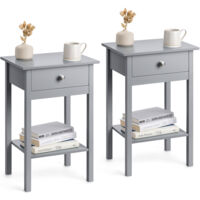 Pair of Bedside Tables - Grey