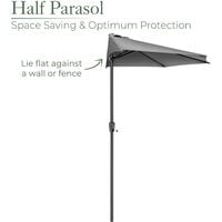 2.7m Half Parasol - Grey