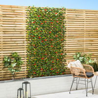 Trellis With Red Flowers (1m x 2m) - Red