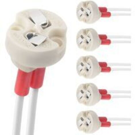 10 Portalampada MR16/G4: Base Ceramica Bi-Pin 12V, Connettori Con Filo Per Lampade LED E Alogene - 2