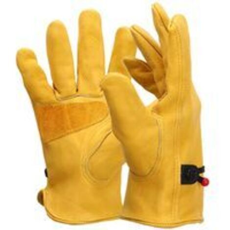 Schweißerhandschuhe, Arbeitshandschuhe, hitzebeständig, dornenfest, für Gartenarbeit, Ofenbrenner, Zubehör, Stulpen mit doppelter Schicht, kurzes Design für Männer und Frauen, Grillen, XL, 1 Paar (1/5)
