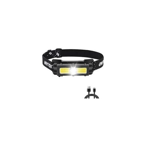 Leistungsstarke Stirnlampe 1000 Lumen, wiederaufladbare LED-Stirnlampe mit rot-weißem Licht und abnehmbarem Magnet, 7 Modi, Stirnlampe für Laufen, Camping, Angeln [Energieklasse A+++]