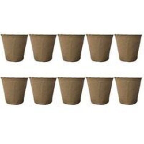 50er-Pack runder Fasertopf 6 x 6 cm, Setzlingstopf, Starter-Töpfe, Kits, Gartentopf für Samen und Pflanzen