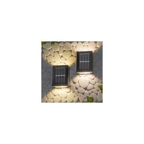 Up and Down Solar-Wandleuchten, energiesparend, wasserdicht, staubdicht, mit warmweißer LED, für Garten, Terrasse, Garage, Weg, Auffahrt, 8,6 x 7,5 x 12 cm (2 Stück) (1/5)