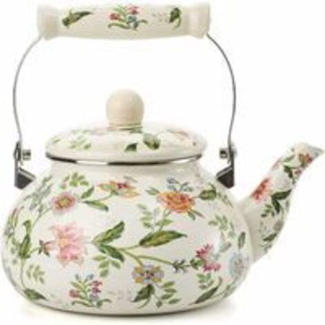 Emaillierter Induktionskessel, 2,4 l Emaille-Krug, Vintage-Teekanne, Keramikgriff, Induktionsherd, Gas, Holzofen (1/5)