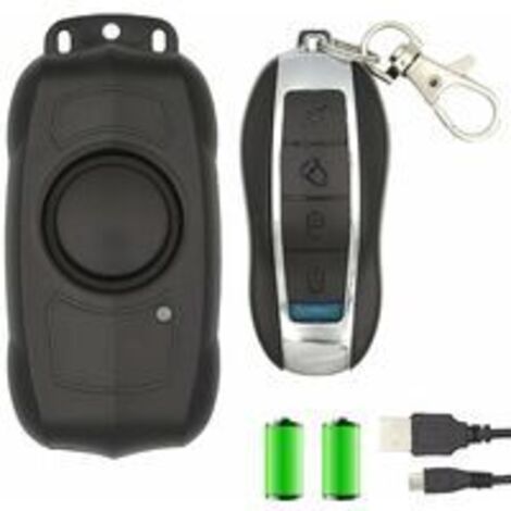 Ferngesteuerter Fahrradalarm, 113 dB wasserdichter Vibrationsalarm, kabelloser Sicherheits-Diebstahlalarm für Fahrrad, Motorrad, Roller, Türfenster, Elektroauto (1/5)