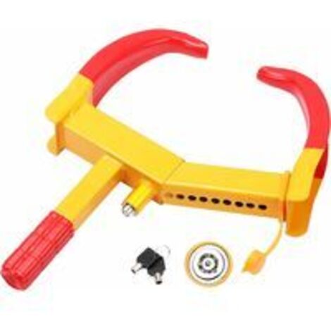 Radschuh, Reifenkralle, Fahrzeug-Diebstahlschutzschuh, Radschloss, Reifenkralle, Auto-Diebstahlsicherung, Radsicherheits-Wegfahrsperre, universell, verstellbar, Anhänger, Wohnwagen, PVC-Schutz, mit 2 (1/4)