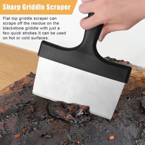 Grattoir pour Plancha, Grattoir Plancha pour Plaque INOX Grattoir Plancha Professionnel Grattoir Plancha avec Poignée, Grattoir Plancha INOX, Outil de Nettoyage de Grattoir de Gril de Barbecue