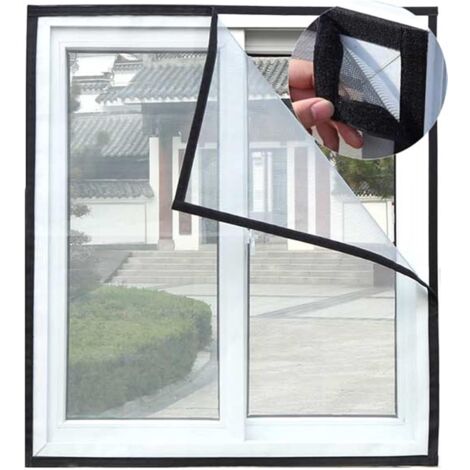 Katzenschutznetz, selbstklebendes Moskitonetz für Fenster, verstellbares Netz für Insekten, transparentes Netz für Katzen, Moskitonetz, Moskitonetz 130 x 150 cm