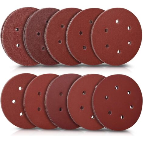 50x runde Schleifscheibe - Sander-Schleifpapier - Haken- und Kratzklebe-Schleifblätter - Körnung von 40 bis 400 - Durchmesser 150 mm (1/5)