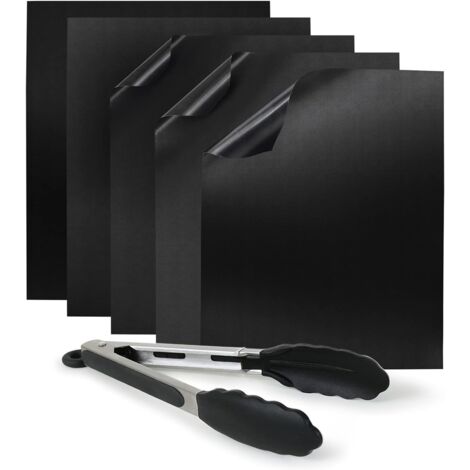 Teflon-Grillplatten (5er-Pack) – Antihaft-Kochmatte für BBQ, Grill und Ofen (5x rechteckig 40x30 cm)