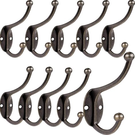 10 Stück Retro-Haken, Kleiderhaken, Wandmontage, Vintage-Metall-Türhaken für Badezimmer, Küche, Schlafzimmer, Eingangsbereich (Kupfer)