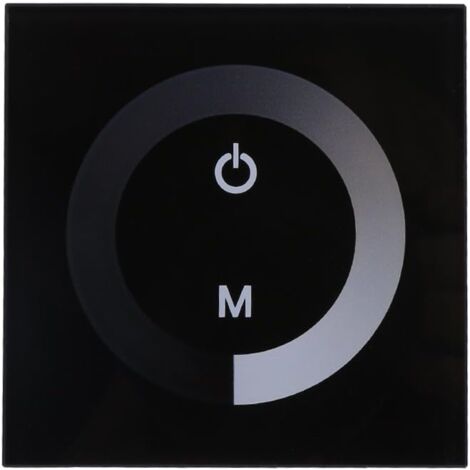 Dimmerlicht, Fydun Dimmbares LED-Einzelfarben-Touchpanel-Dimmer-Wandschalter-Controller Touchpanel-LED-Lichtleiste DC 12V-24V Leise mit (Schwarz) (1/5)