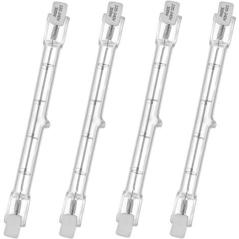 HaloLine Halogenröhre, R7S-Sockel, T3-Halogenröhrenlampe, 230 V, 300 Watt, 118 mm, warmweiß – 2800 K (4 Stück)
