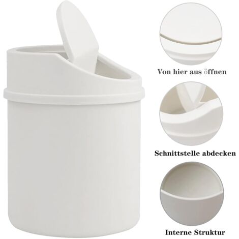 Mini-Mülleimer mit Deckel, Tisch-Mülleimer, kleiner Kunststoff ...