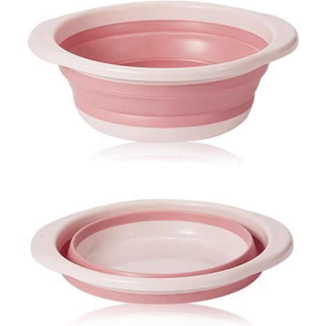 Ausziehbares Becken, zusammenklappbares Becken, multifunktionale mittelgroße zusammenklappbare runde Schüssel, platzsparende tragbare zusammenklappbare Schüssel zum Waschen von Gemüse, Geschirr, Unter (1/5)
