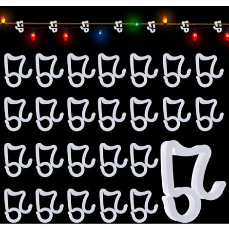 100 Stück Dachrinnenhaken, Befestigung für Lichtgirlanden im Freien, Dachrinnengirlandenaufhänger, Dachrinnenhaken für Weihnachtsdekoration für Weihnachten, Halloween, Partys (1/5)