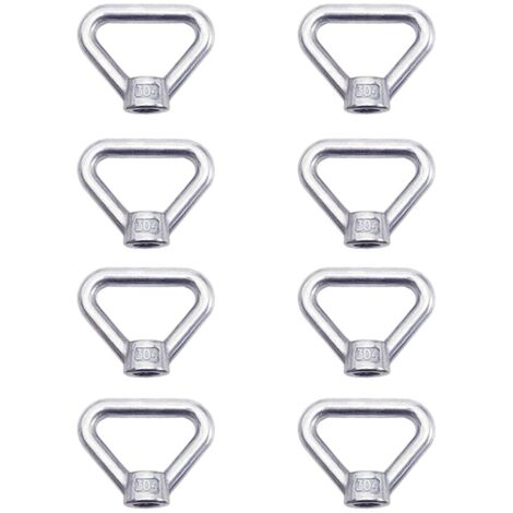 Hebeösenmutter 8 Stück M8 Ringmutter Schraubenmutter Silber 304 Edelstahl Dreieck Ringmutter Hebering Ösenmutter Befestigungselement M8 Innenringmutter (1/5)