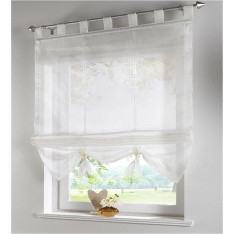 Voile-Vorhang für Innenfenster, Küche, Wohnzimmer, Höhe: 155 cm, Beige, Breite: 80 cm (1/3)