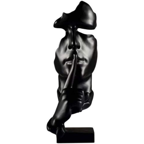 Moderne Kreation „Das Schweigen des Denkers ist Gold“, Skulpturen, Vintage-Harz-Statuen, Kunsthandwerk, Dekoration, Kunstornamente, Kunstwerk im nordischen Stil für Wohnzimmer, Büro, Schwarz