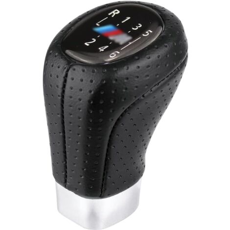 Logitech Lenkrad 6 Gang Schaltknauf Für BMW E34, E36, E39, E46, E90 Uvm. - Leder & Chrom, 14mm Lochdurchmesser Schaltknauf Ersatzteil
