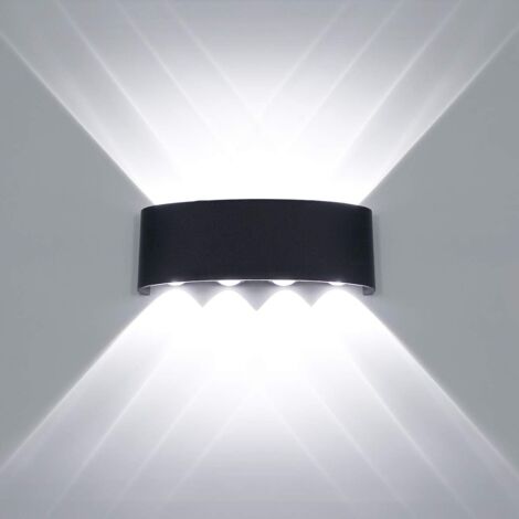 Moderne LED-Deckenleuchte, wasserdichte Aluminium-Wandleuchte, Puck-Licht, für Innen- und Außenbereich, Flur, Flur, 8 W, Schwarz
