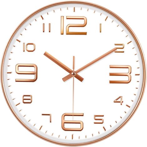 Ziffern-Wanduhr, 30 cm, geräuschlose Wanduhr, Kunststoff, Wandpendeluhr, Quarz-Wanduhr, kein Lärm, für Wohnzimmer, Schlafzimmer, Büro, Restaurant usw