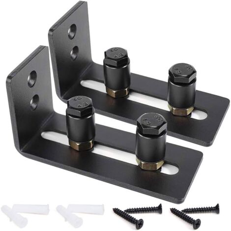 2er-Pack verstellbare Bodenführungsrolle für Scheunentore, schwarz, super glatt und leise, einfach zu installieren (2 Rollen), passend für alle Türgrößen (1/5)