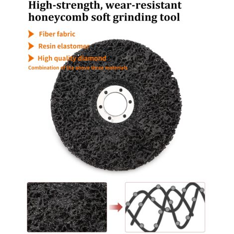 3x Reinigungsscheibe Reinigungsvlies CSD Schleifscheibe Vlies Nylon Schruppscheibe für Metall Stahl Rost 76 mm Akku Winkelschleifer Lila