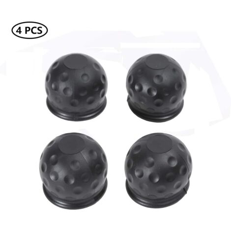 4 x 50 mm Kupplungskugelabdeckung, schwarze Gummi-Kupplungskugel-Anhängerkupplung, Anhängerkupplungskugel-Schutzkappe, Kupplungskugel-Schutz-Schutzkappe (Gummi)
