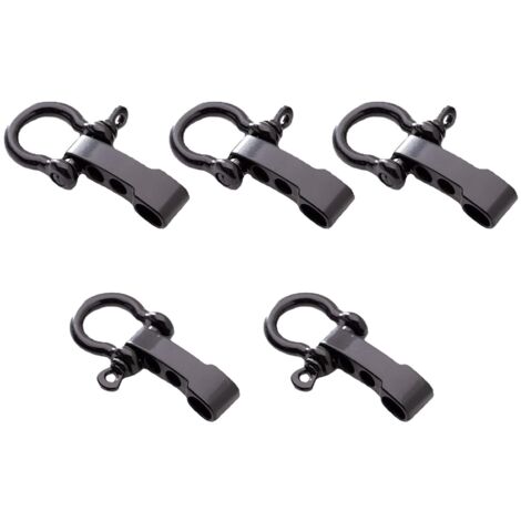 Verstellbarer Schnallen-Legierungsschäkel, verstellbarer D-Ring-Schäkel, Legierungsschäkel, D-Ring-Schiebeschnalle, 5-teilige Schäkelschnalle, für Kletterausrüstung, Outdoor (schwarz)