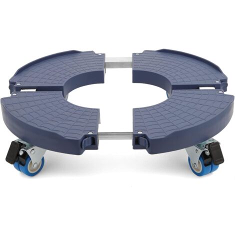Pflanzenständer auf Rädern, um 360° drehbar, 200 kg Tragkraft, verstellbares Rolltablett Ø 40–54 cm, Blumentopf-Halterung für drinnen und draußen, Pflanze, Sonnenschirmständer, Mülleimer, blau (1/5)