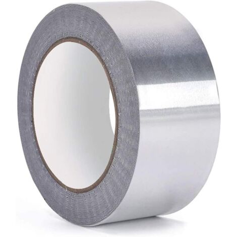 Aluminiumfolienband, Aluminiumfolienband, hohe Temperatur, wasserdicht, für Kanäle, HVAC-Reparatur, Metallreparatur, Schmuckherstellung, Silber (5 mm x 50, 2 Rollen)