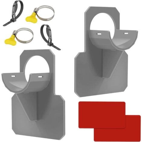 2er-Set Schwimmbadschlauchhalter - Schwimmbadschlauchzubehör mit Durchschlagschutz, Reißschutz, Zugschutz (30-37 mm) (1/4)
