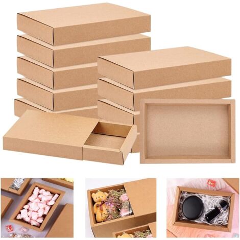 12 Stück Schubladenboxen aus Kraftpapier, 19 x 14 x 5,2 cm, Kraftbox 12 Stück Schubladenboxen aus Kraftpapier, 19 x 14 x 5,2 cm, Kraftbox