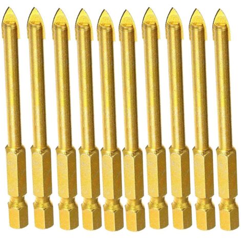 10 Stück Wolframkarbid-Bohrer – 6 Mm, Speerkopf, Für Glas, Fliesen, Keramik & Marmor