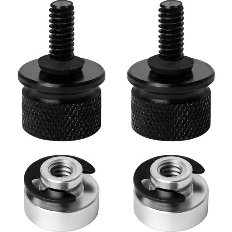 TABEN Motorrad Sitzschraube 1/4-20 Gewinde - 4er Pack Schwarz Aluminium Billet