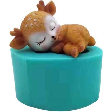 Hirsch-Silikonform, 3D-stereoskopisches Tierguss-Silikonform, Silikon-Eiswürfelform, Schokoladen-Süßigkeitsform für DIY-Handwerk, Kuchendekoration, Schokoladengelee und Süßigkeiten