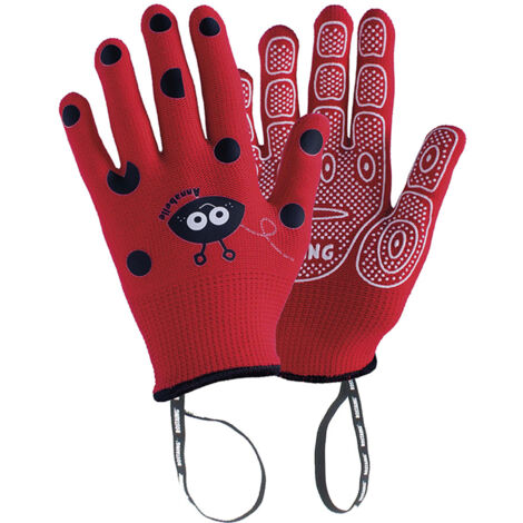 Gant de jardinage enfant rouge, ANABEL la coccinelle - ROSTAING - 3-4 ans
