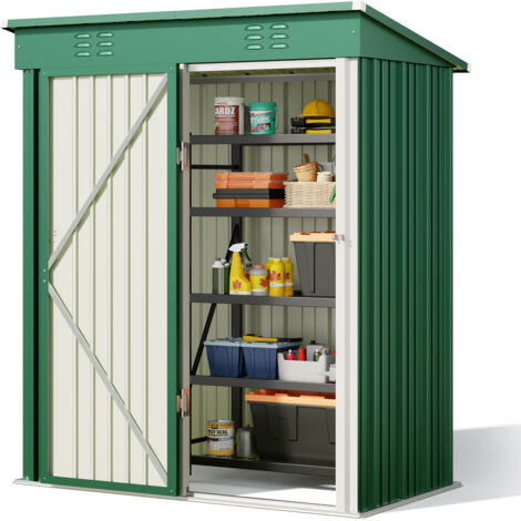 Bealife Casetta da Giardino in Metallo 162 x 95 x 182 cm Capanni Verde per il Terreno
