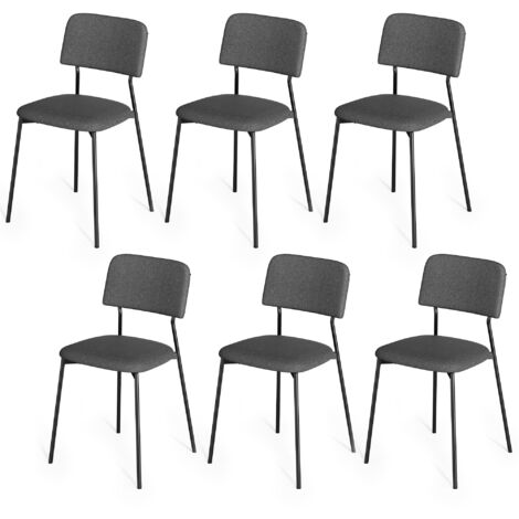Set di 6 sedie da cucina sala da pranzo comode e moderne in tessuto