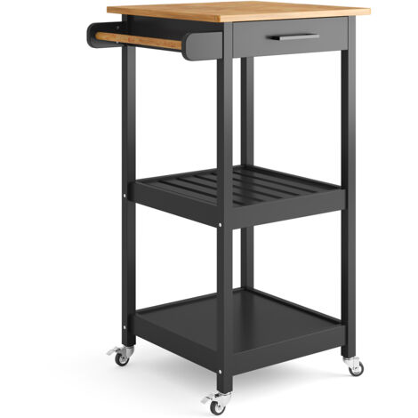 Carrello Da Cucina Con Ruote Bianco - Piano Di Lavoro, Cassetto E Ante Per Casa E Ristorante - Foto 10