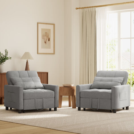 Poltrona Pieghevole 4 In 1, Con Funzione Letto, Cuscino Imbottito, Sedia Rilassante Con Schienale Regolabile A 6 Posizioni, Salvaspazio Per Piccole | Leroy Merlin - 11